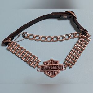 Vintage Rare Authentic Harley-Davidson® Black Leather & Stainless Boot Chain